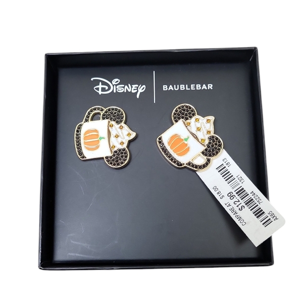 Disney x Baublebar Pumpkin Spice Latte Mickey Earrings Halloween Thanksgiving - Picture 1 of 2
